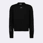 Strickwaren Pull Stitch Arrow Off-White Schwarz Homme