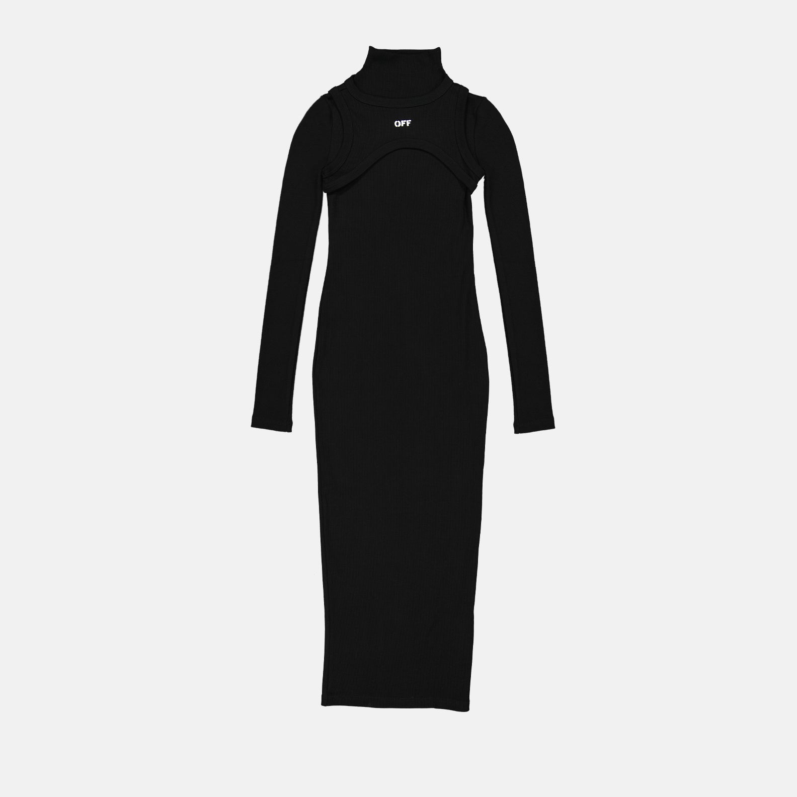 드레스 Robe Off Stamp Off-White 검은색 Femme