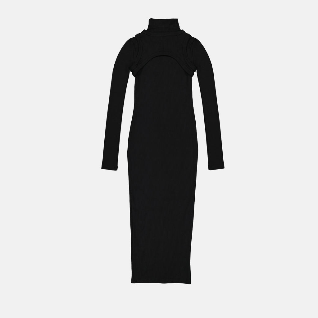 드레스 Robe Off Stamp Off-White 검은색 Femme