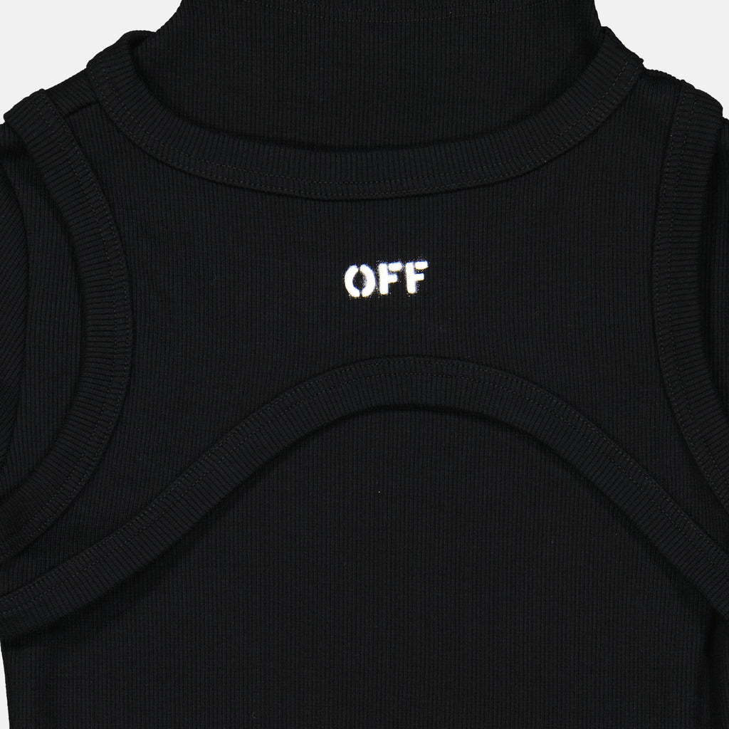 드레스 Robe Off Stamp Off-White 검은색 Femme