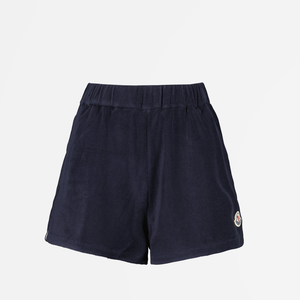 Shorts Short en tissu éponge Moncler Bleu foncé Femme