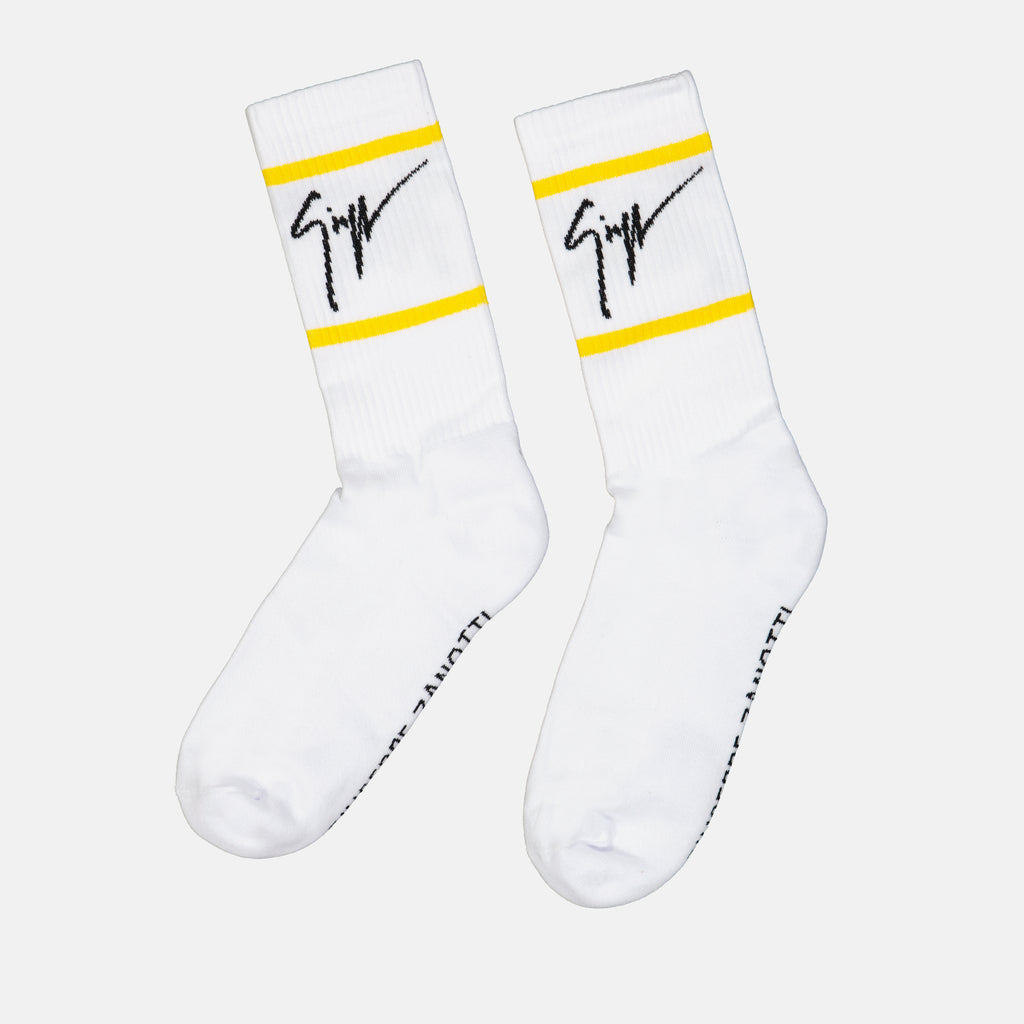 Roupa íntima e homewear Chaussettes à bandes Giuseppe Zanotti Branco Homme