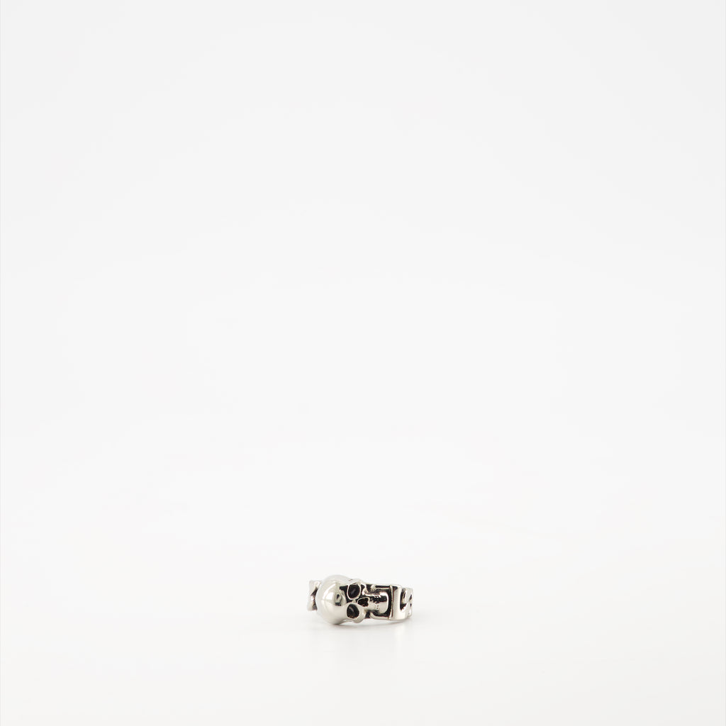 Bijoux Bague Skull Alexander McQueen Argenté Homme
