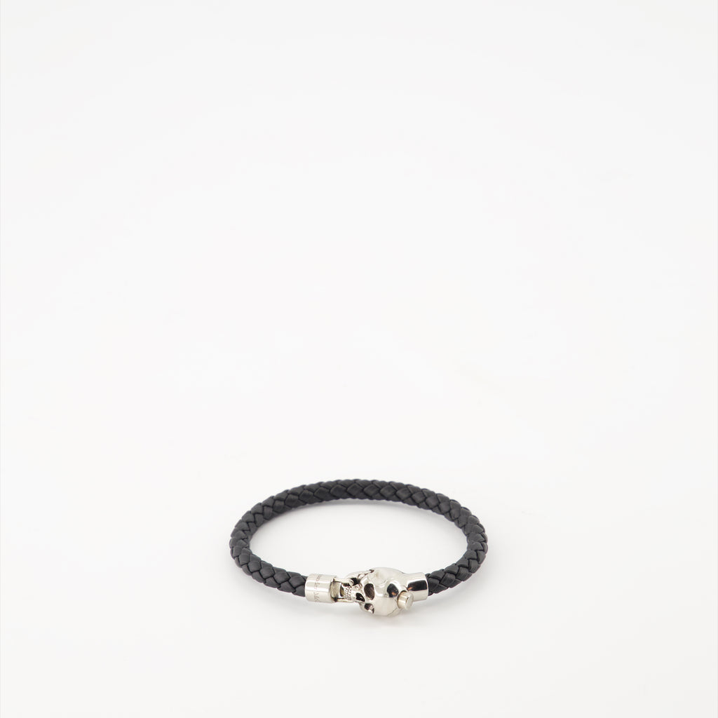 Bijoux Bracelet tressé Skull Alexander McQueen Noir Homme