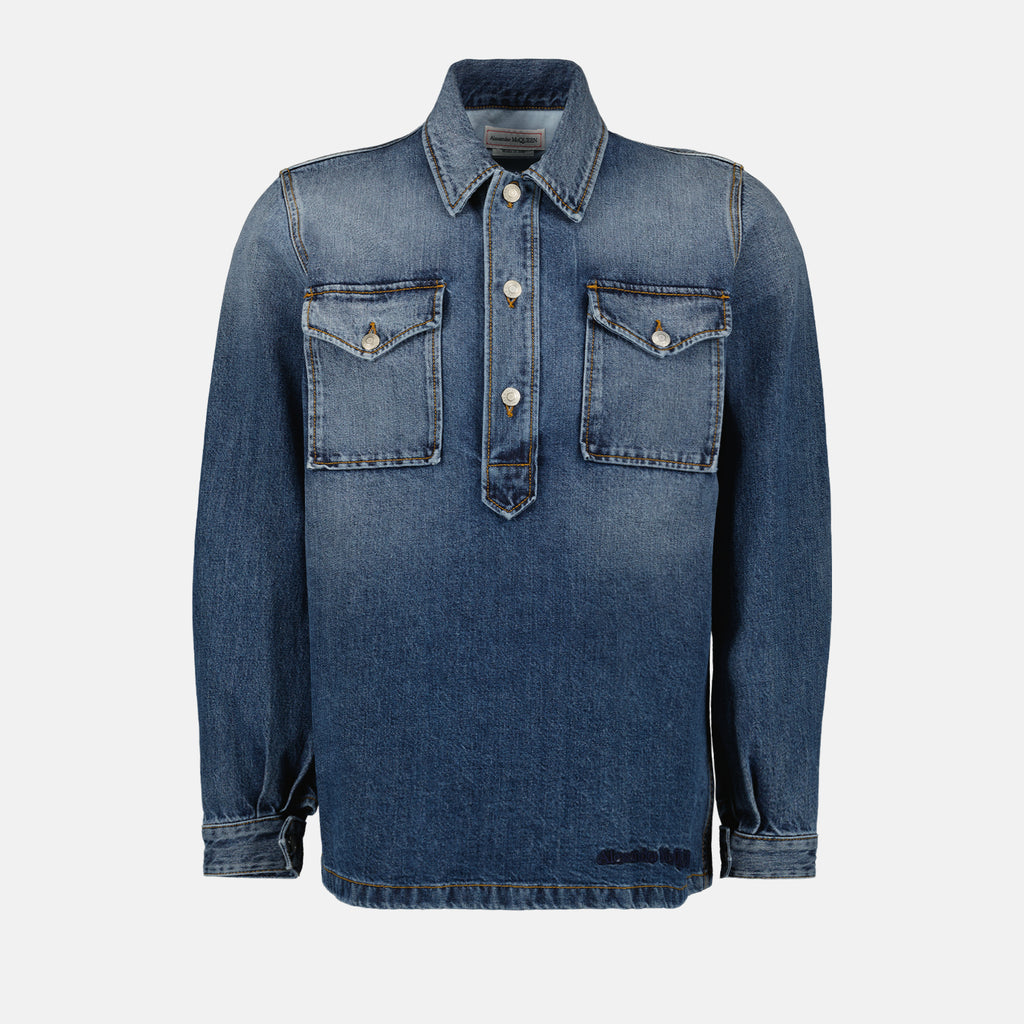 Camisas Camisa de Denim Alexander McQueen Azul Homme