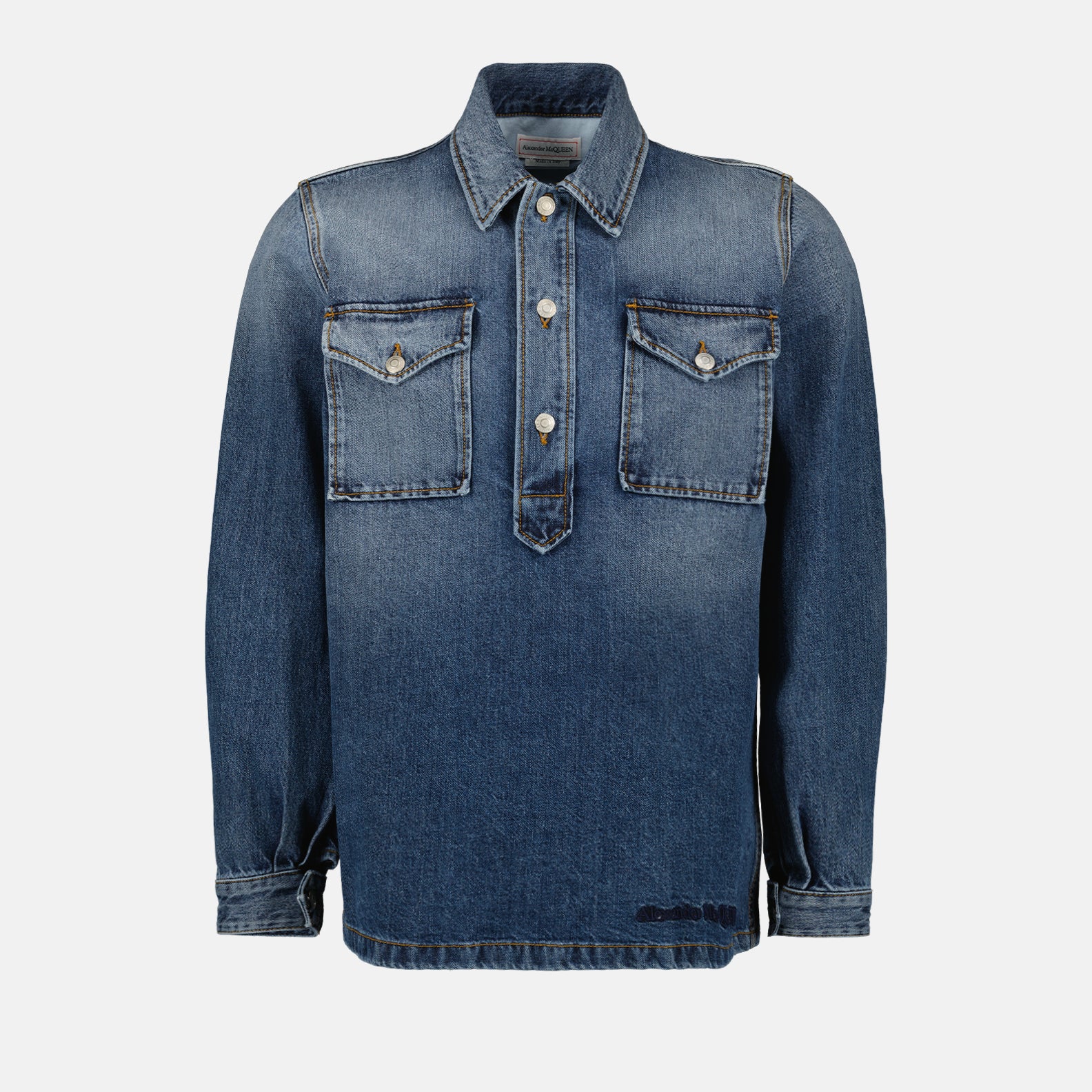 Camisas Camisa de Denim Alexander McQueen Azul Homme