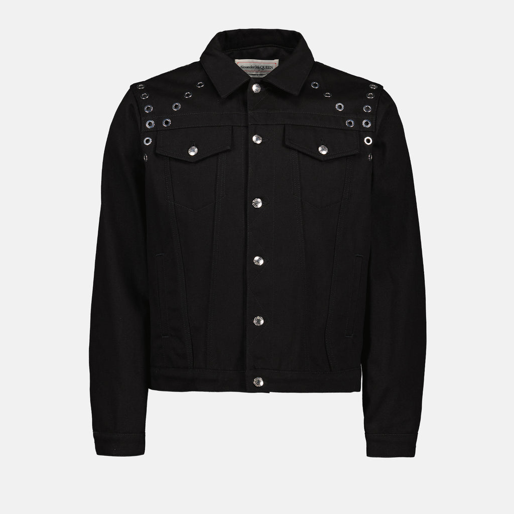 Jacken Veste en jean à oeillets Alexander McQueen Schwarz Homme