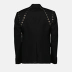 Vestes Veste blazer à oeillets Alexander McQueen Noir Homme