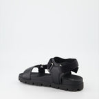 오픈 슈즈 Sandales en cuir Prada 검은색 Homme