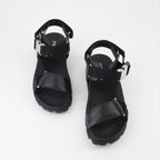 오픈 슈즈 Sandales en cuir Prada 검은색 Homme