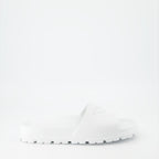 Zapatos abiertos Claquettes à logo Prada Blanco Homme