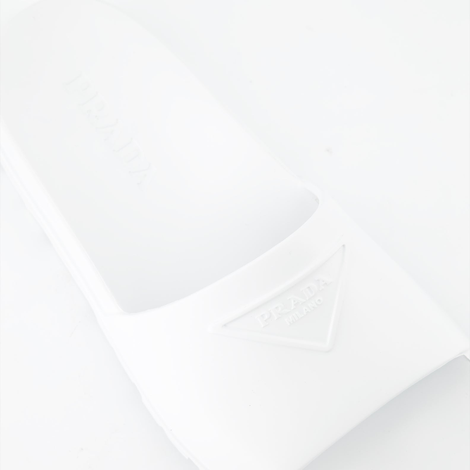 Offene schuhe Claquettes à logo Prada Weiß Homme