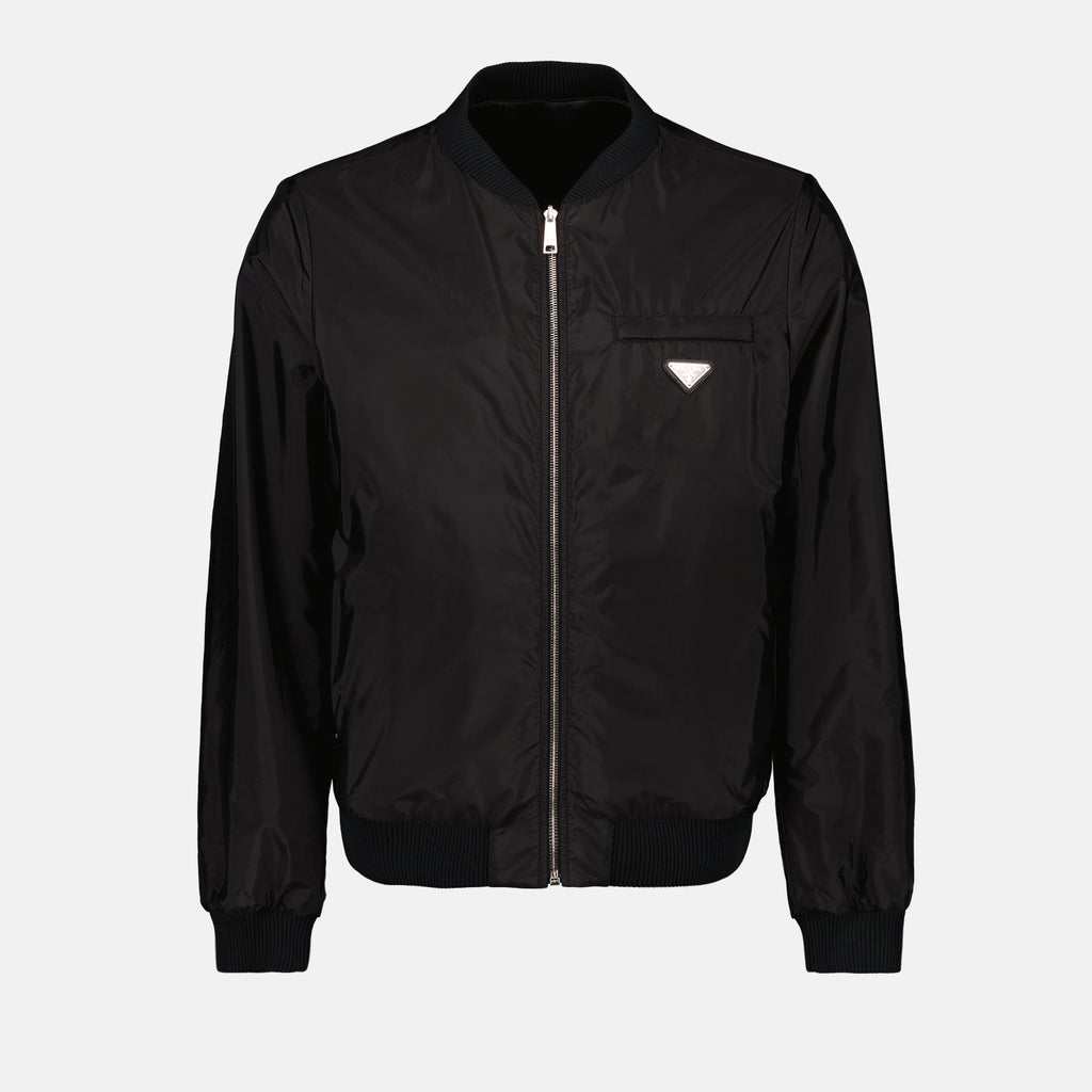 Casacos Blouson en cuir réversible Prada Preto Homme