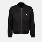 Casacos Blouson en cuir réversible Prada Preto Homme