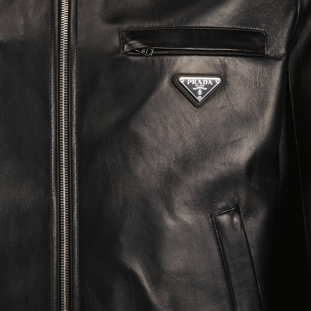 Casacos Blouson en cuir réversible Prada Preto Homme