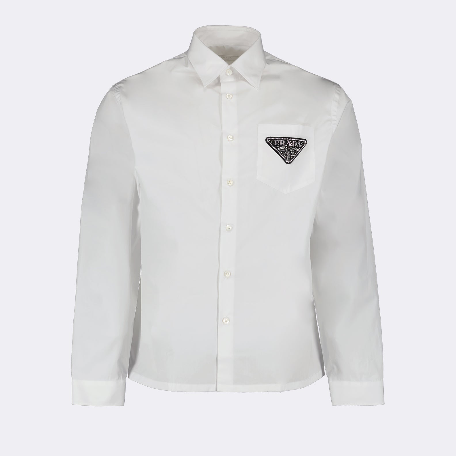 Camisas Chemise à logo triangle Prada Blanco Homme
