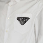 Camisas Chemise à logo triangle Prada Blanco Homme