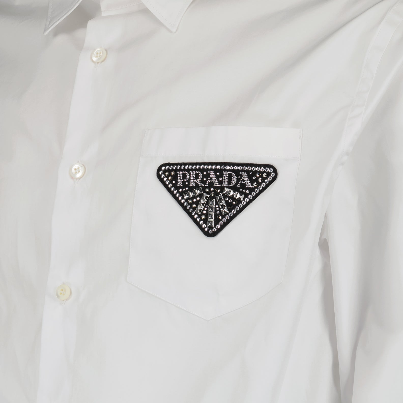 Camisas Chemise à logo triangle Prada Blanco Homme
