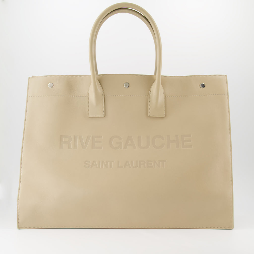 Tote bags Sac cabas Rive Gauche Saint Laurent Beige Homme