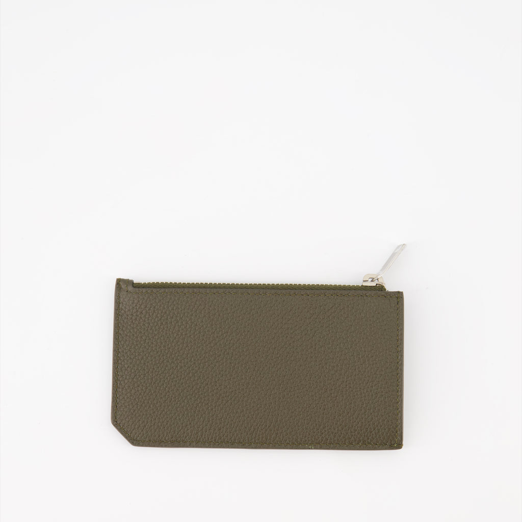 Kleine lederwaren Porte-monnaie YSL Saint Laurent Grün Homme