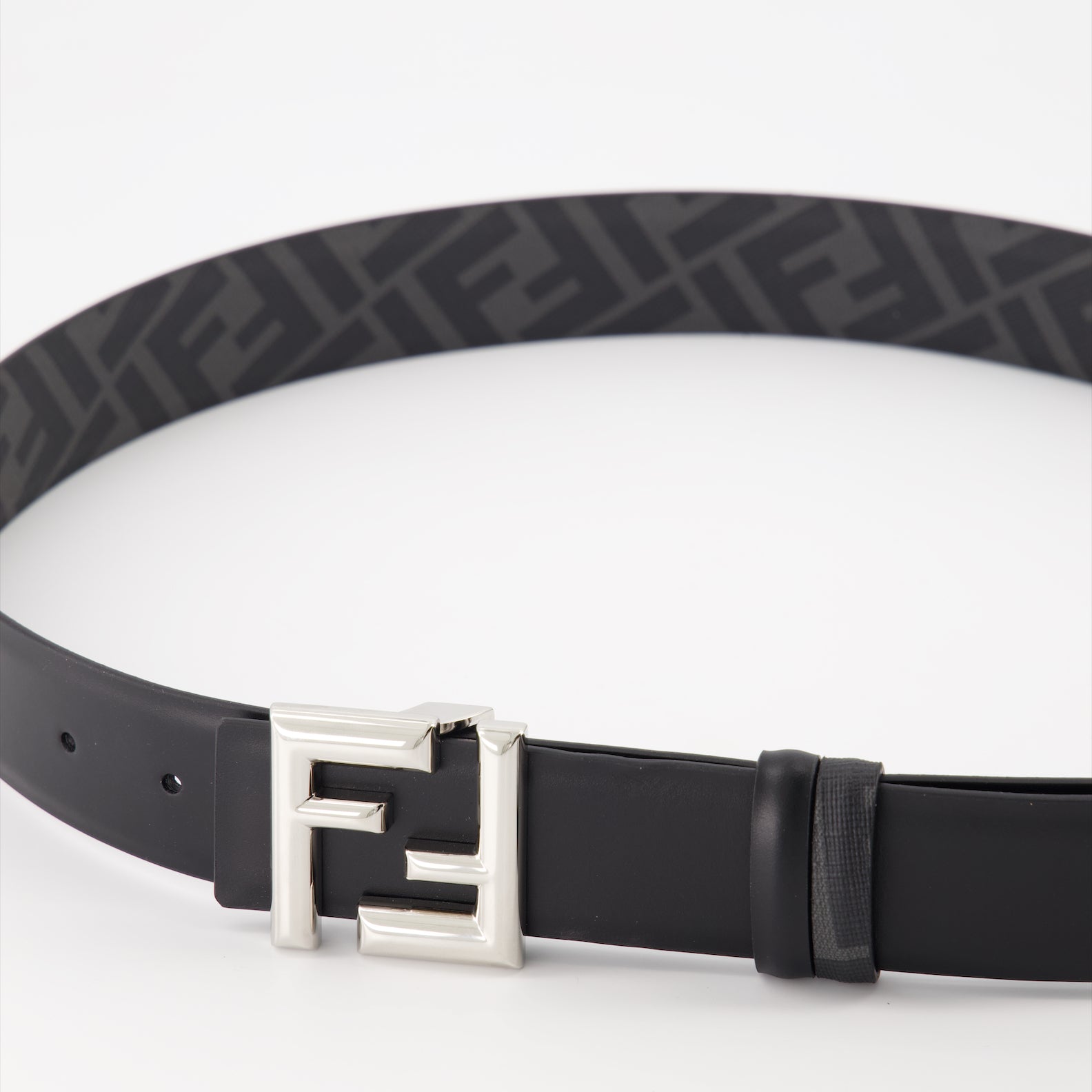 Cintos Ceinture FF Rounded Fendi Preto Homme