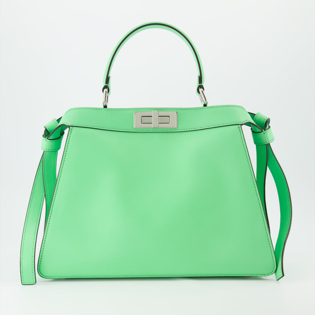 Bolsas de mão e de ombro Sac Peekaboo ISeeU Fendi Verde Femme