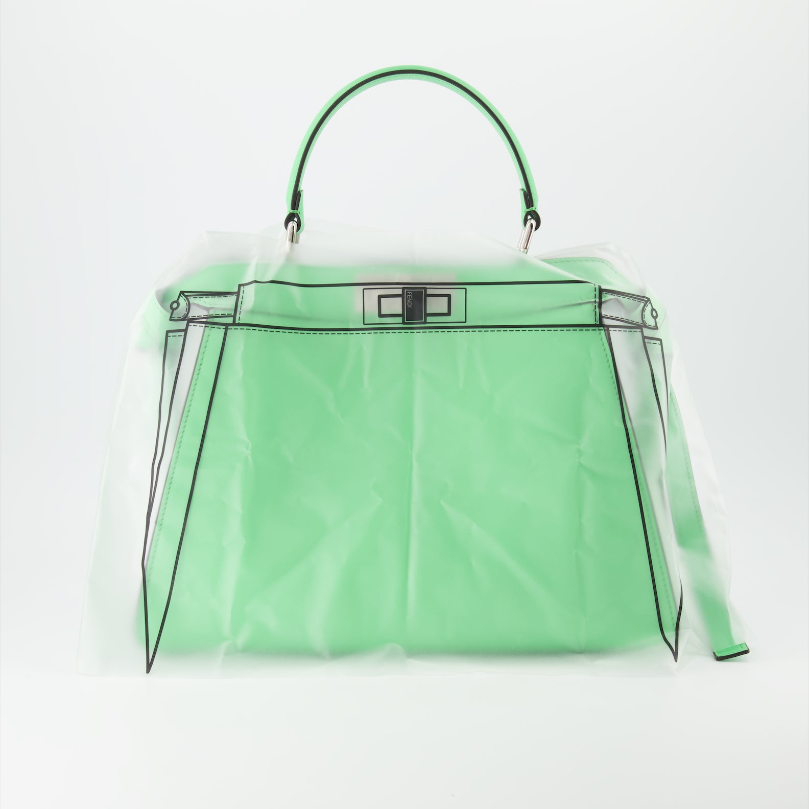 Bolsas de mão e de ombro Sac Peekaboo ISeeU Fendi Verde Femme