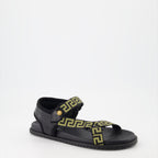 Zapatos abiertos Sandales Greca Versace Negro Homme