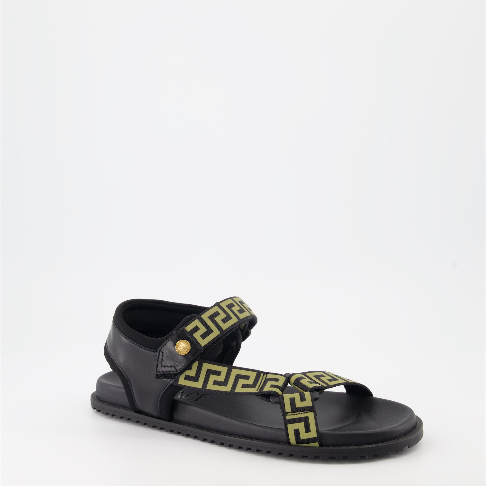 Zapatos abiertos Sandales Greca Versace Negro Homme