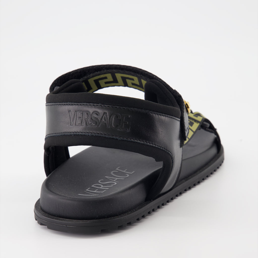 Zapatos abiertos Sandales Greca Versace Negro Homme