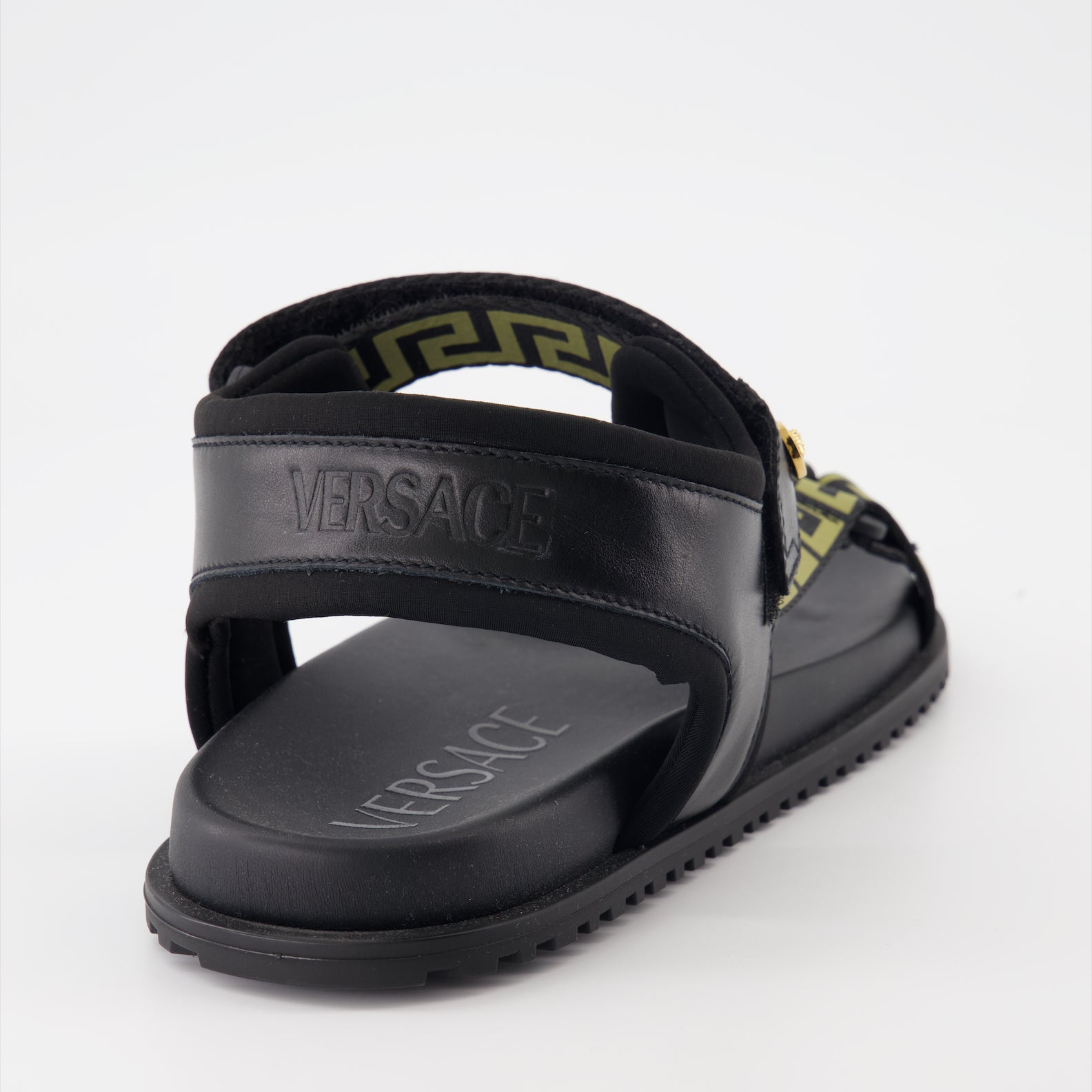 Zapatos abiertos Sandales Greca Versace Negro Homme