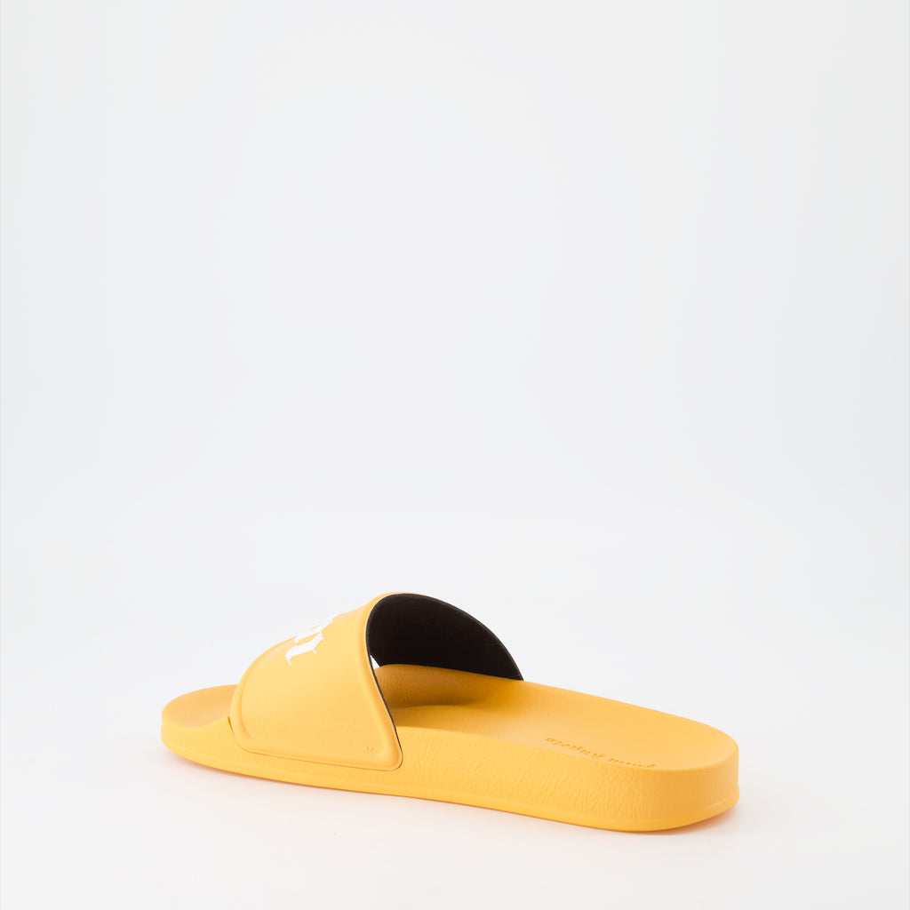 Offene schuhe Claquettes à logo Palm Angels Orange Homme