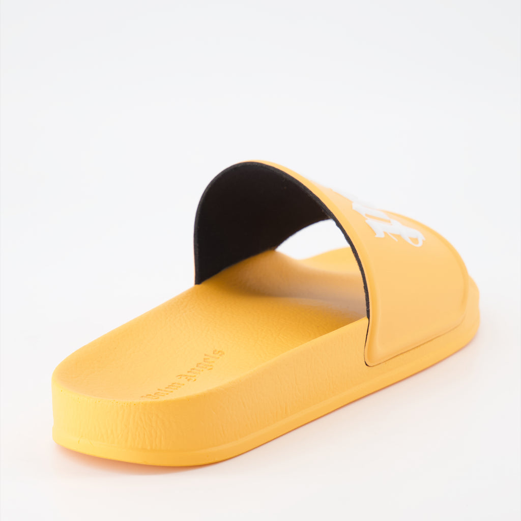 Offene schuhe Claquettes à logo Palm Angels Orange Homme