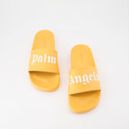 Offene schuhe Claquettes à logo Palm Angels Orange Homme