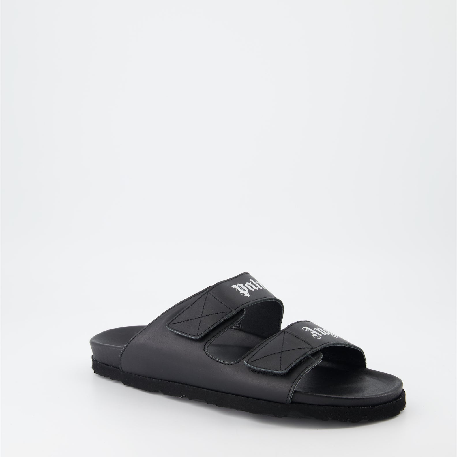 Offene schuhe Claquettes à logo Palm Angels Schwarz Homme