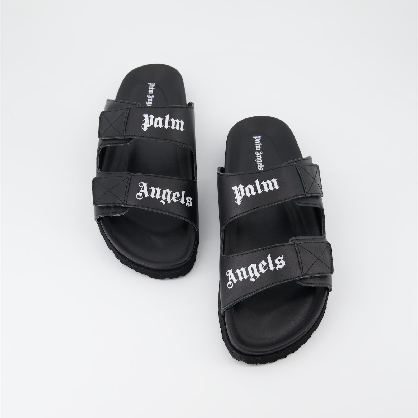 Offene schuhe Claquettes à logo Palm Angels Schwarz Homme