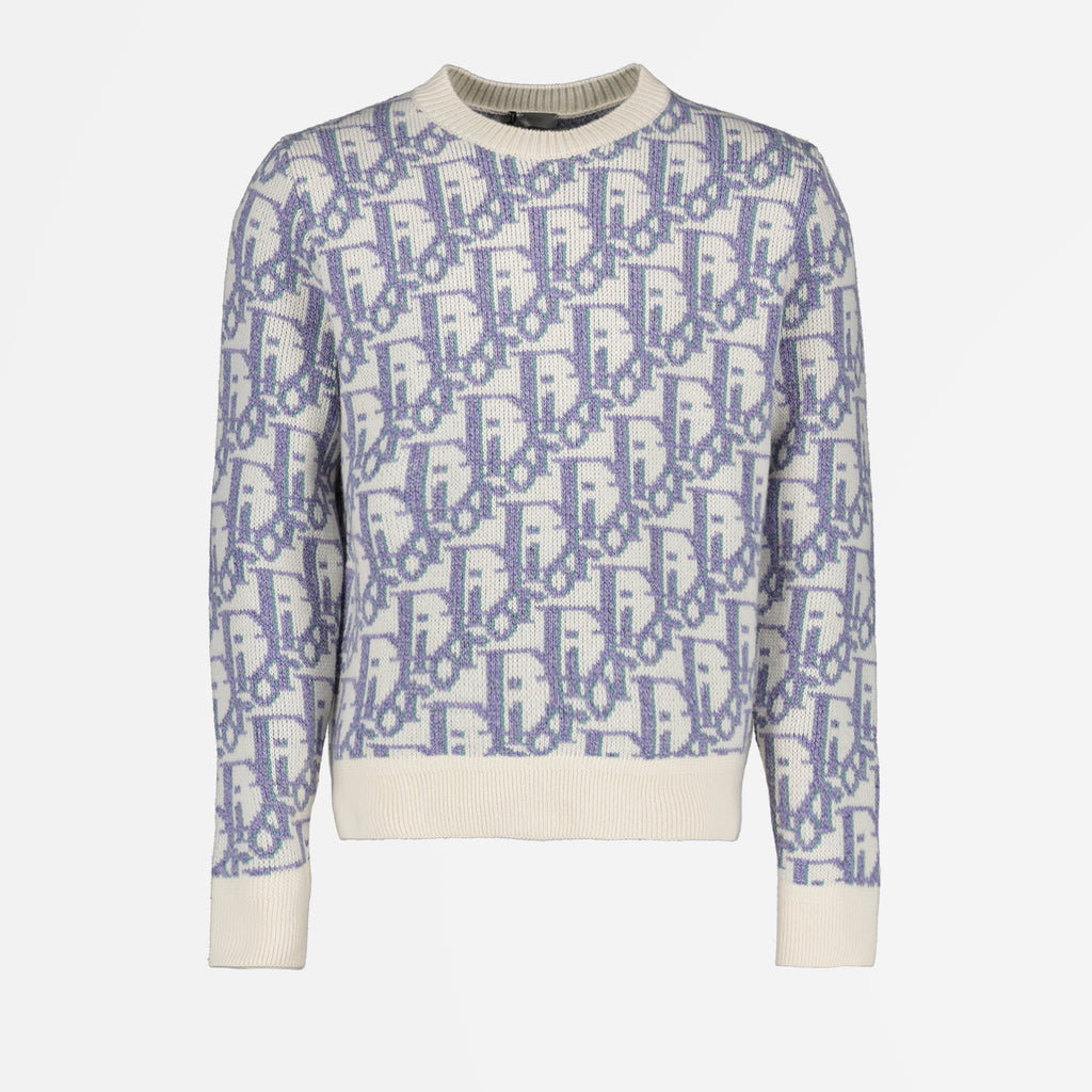 Maille Pull Oblique Dior Blanc Homme