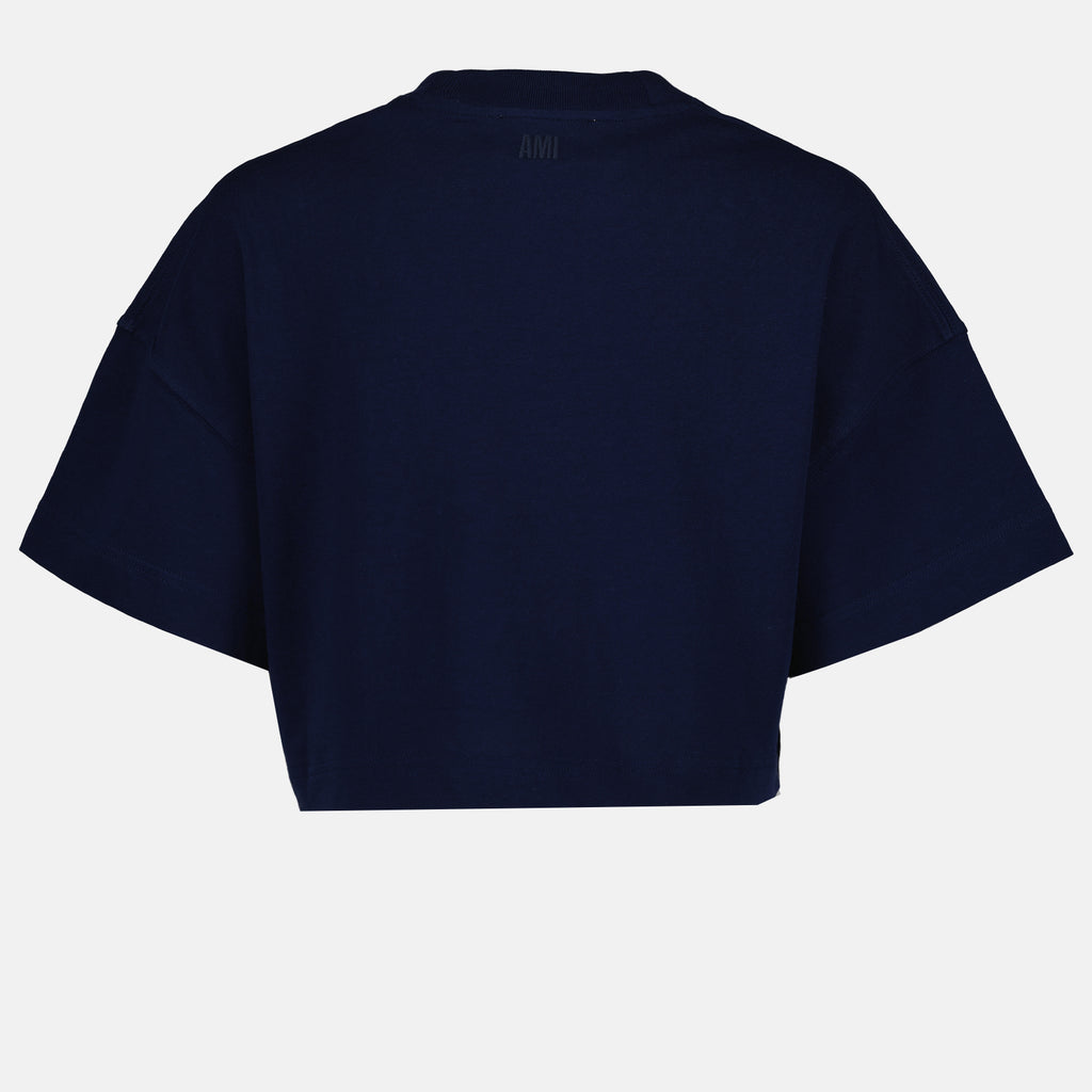 Camisetas T-shirt cropped à logo Ami PARIS Azul Femme