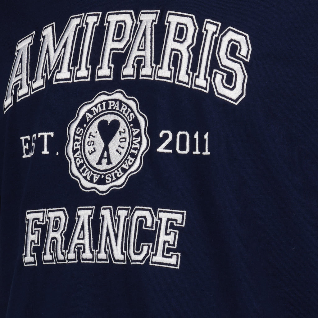 Camisetas T-shirt cropped à logo Ami PARIS Azul Femme