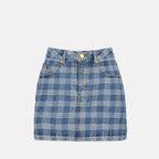 Jupes Mini jupe denim en jacquard vichy Ami PARIS Bleu Femme