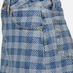 Jupes Mini jupe denim en jacquard vichy Ami PARIS Bleu Femme