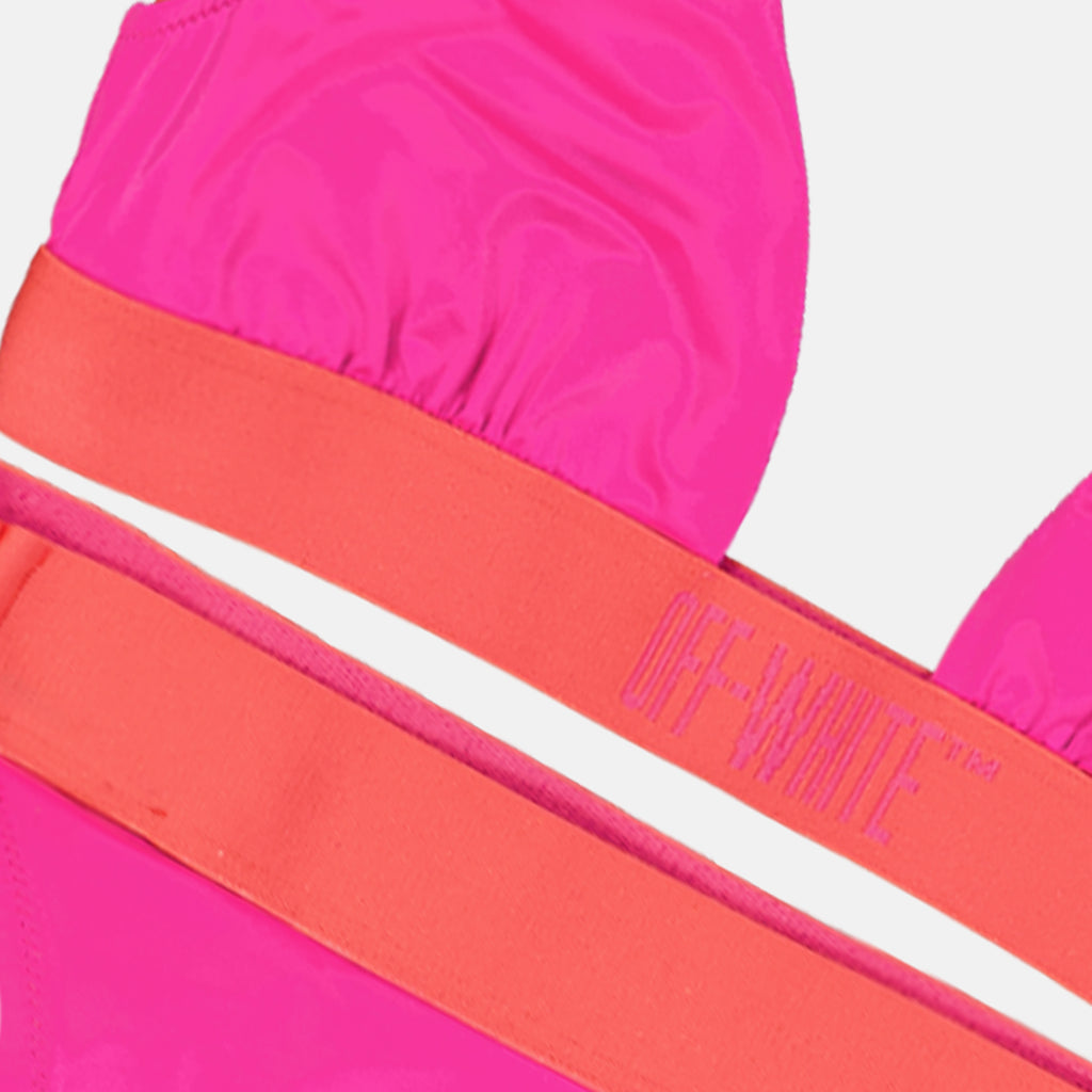 ビーチウェア トライアングルビキニ Off-White ピンク 女性