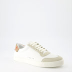 Baskets Baskets en cuir et suède Burberry Blanc Homme