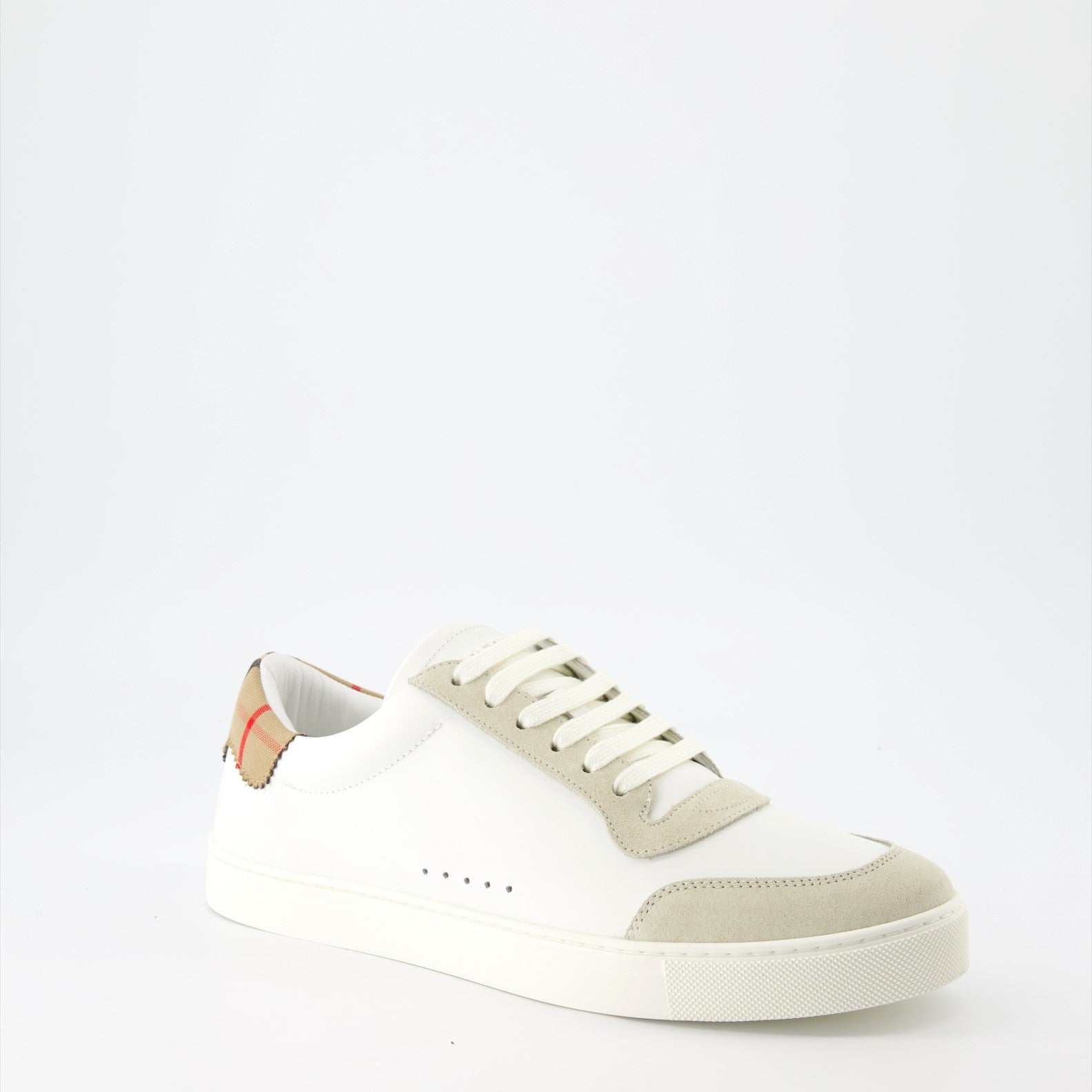 Baskets Baskets en cuir et suède Burberry Blanc Homme
