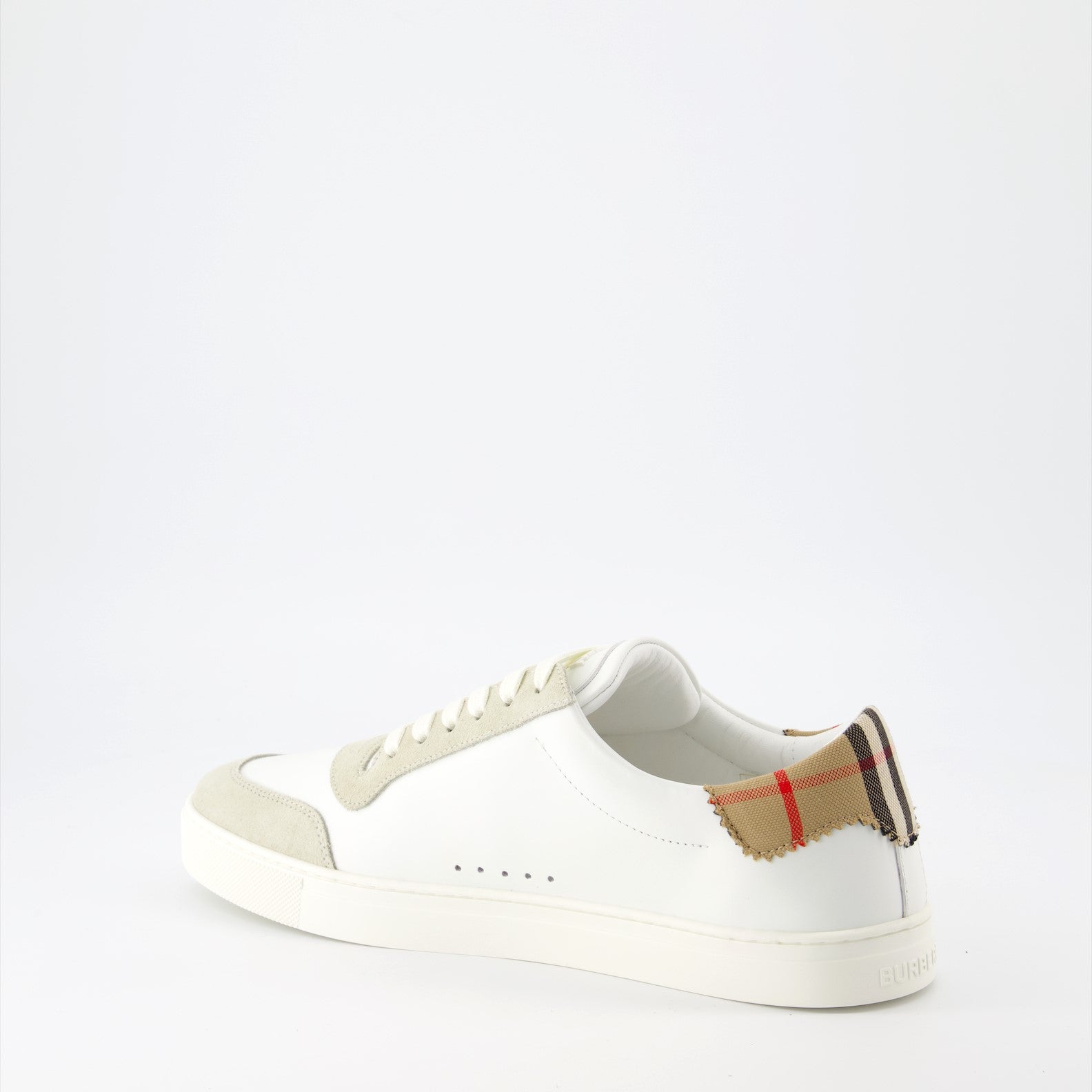 Baskets Baskets en cuir et suède Burberry Blanc Homme