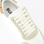 Baskets Baskets en cuir et suède Burberry Blanc Homme