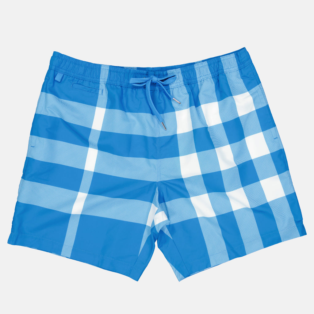 Moda mare Maillot de bain à carreaux Burberry Blu Homme