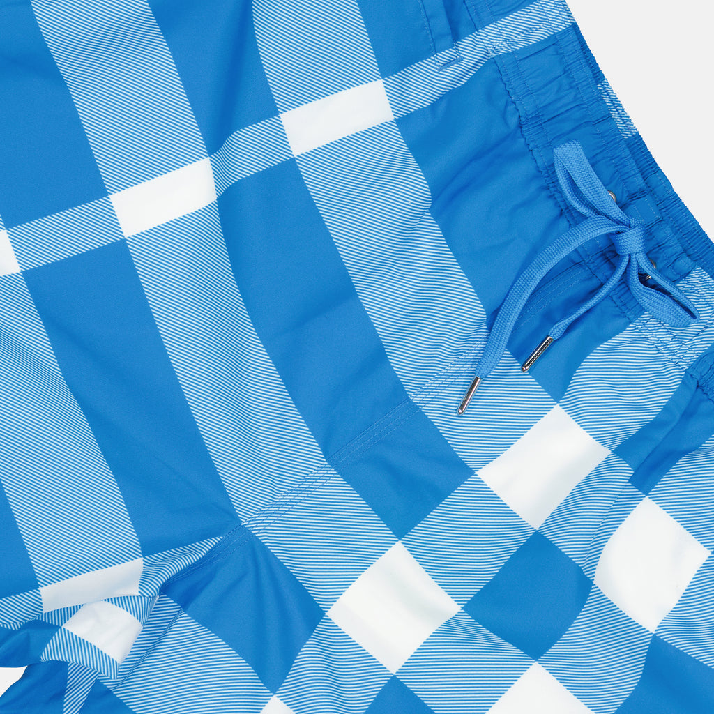 Moda mare Maillot de bain à carreaux Burberry Blu Homme