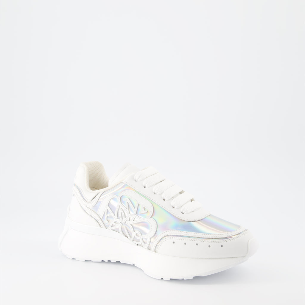 Sneaker Baskets Sprint Runner Alexander McQueen Silber Femme