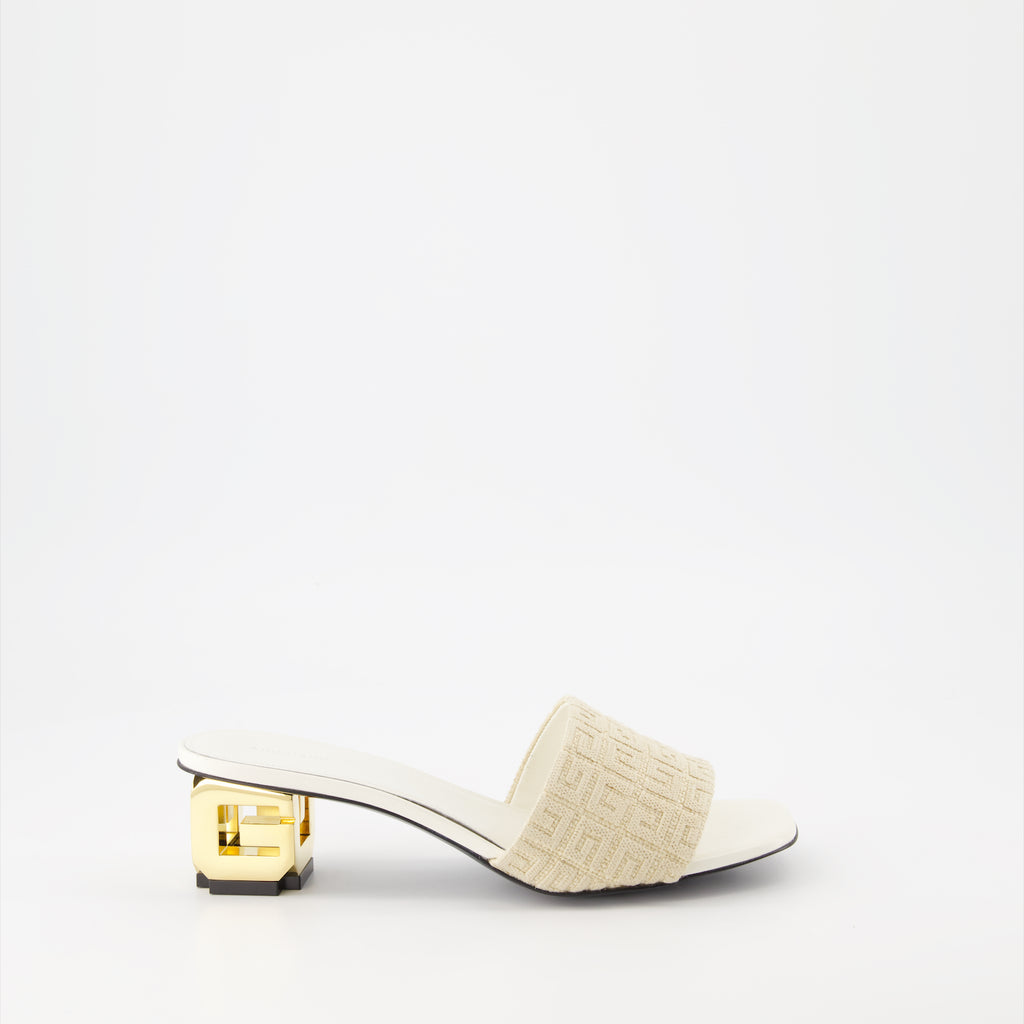 Zapatos abiertos Mules G Cube en jute 4G Givenchy Beige Femme